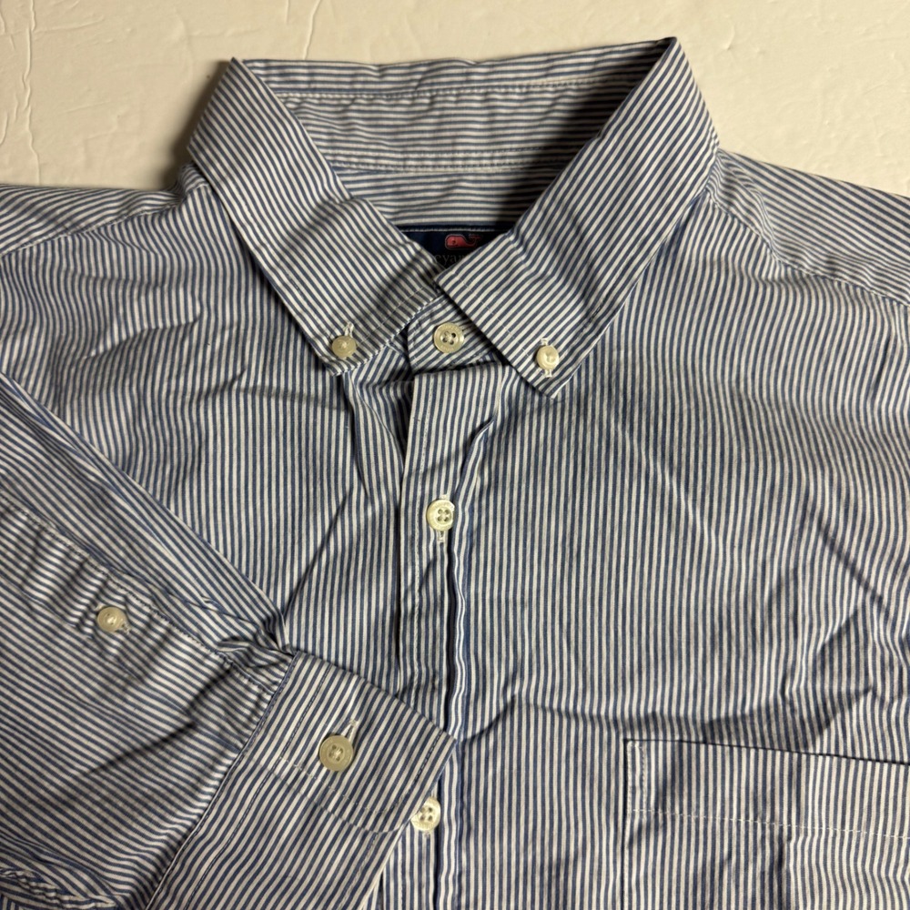 Vineyard Vines Men's‎ 2XL Blue Stripe Classic Fit Murray Button Down Shirt